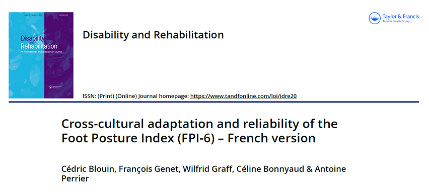 Publication scientifique ISPC appareillage handicap Charcot-Marie-Tooth