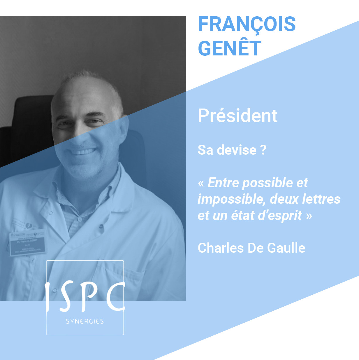 Pr François GENET, président ISPC